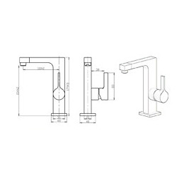 Short Mitigeur Lavabo Noir Chromé