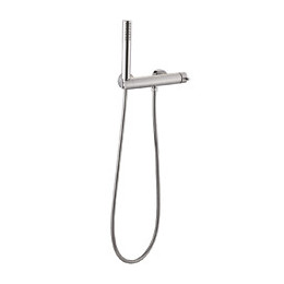 Combi Douche Mécanique Rond Chromé Avec Douchette Et Flexible