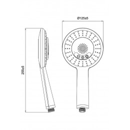 Essemusic Douchette Ronde Chromée 1 Jet Avec Enceinte Bluetooth