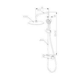 Loundge Colonne De Douche Chromée Avec Thermostatique
