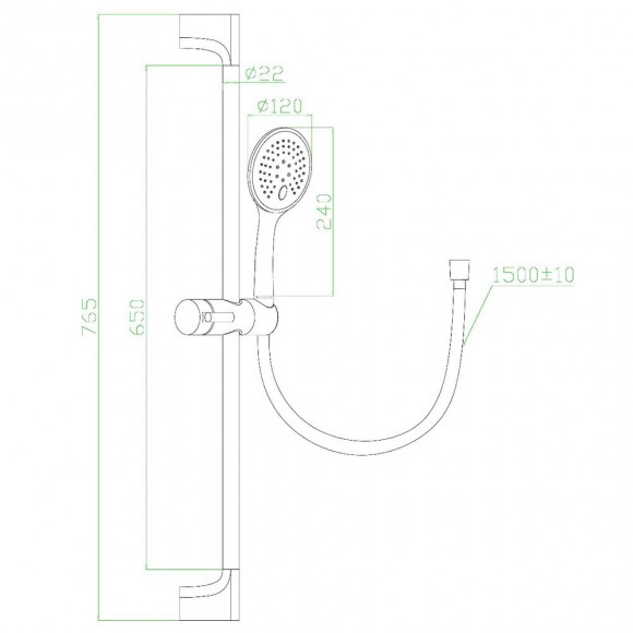 Circle Ensemble De Douche Chromé 3 Pièces