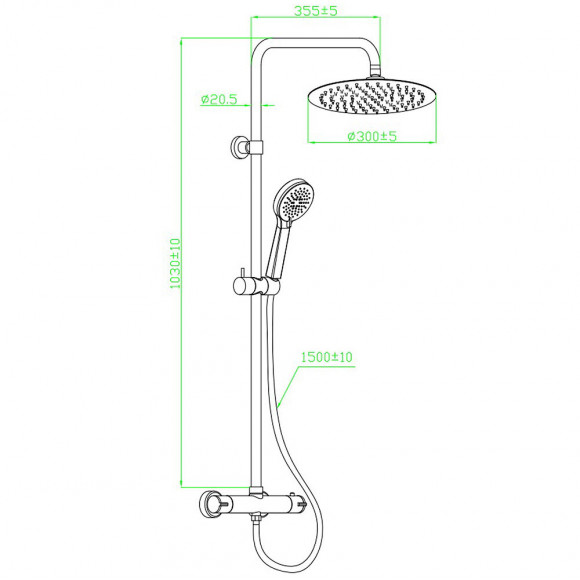 Goia Colonne De Douche Chrome Avec Thermostatique