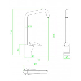 Galet Mitigeur Lavabo Bec Haut Blanc Et Chrome
