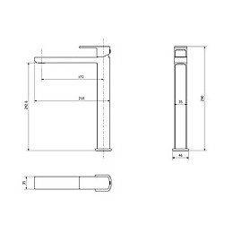 Essemarmo Lavabo Haut Chrome Et Noir Façon Marbre