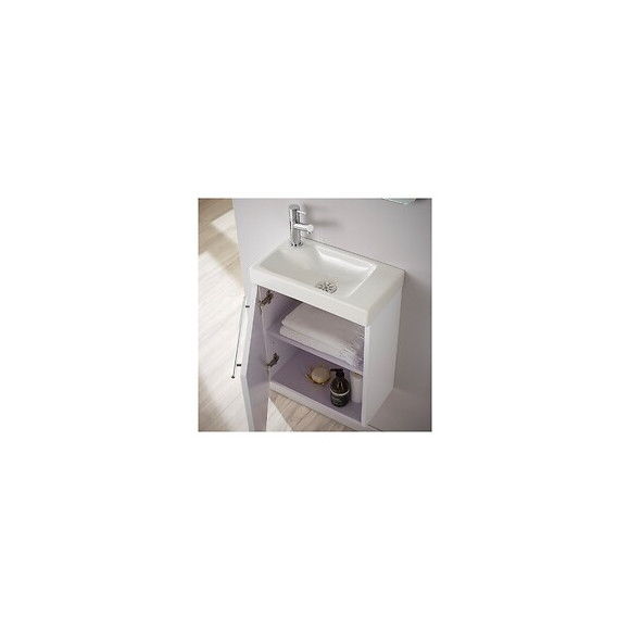 Meuble Lave-mains Design Blanc Laqué Pour Wc