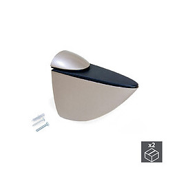 Emuca Support Azor Pour Étagère En Bois Ou Verre, 2, Peint En Nickel Mat, Plastique Et Zamak