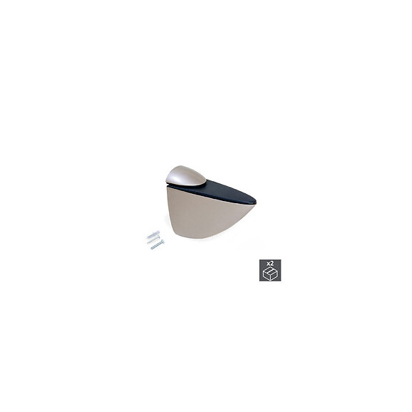 Emuca Support Azor Pour Étagère En Bois Ou Verre, 2, Peint En Nickel Mat, Plastique Et Zamak