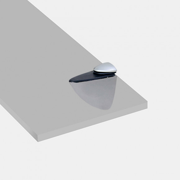 Emuca Support Azor Pour Étagère En Bois Ou Verre, 2, Peint En Nickel Mat, Plastique Et Zamak