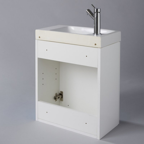 Meuble Lave-mains Design Blanc Laqué Pour Wc