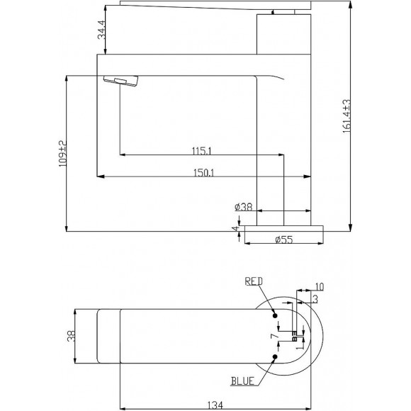 Allure Mitigeur Lavabo Bas Façon Inox Et Noir