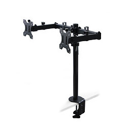 Emuca Support Écran Inclinable Et Rotatif À 360​° Pour Table., Double, Peint En Noir, Acier