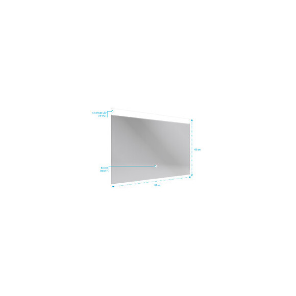 Miroir Led Sky Light 80x60 Pour Salle De Bain