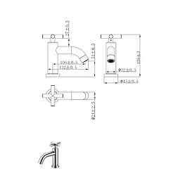 Croce Robinet Lave Mains Chrome Eau Froide