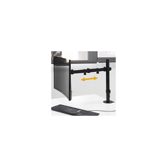 Emuca Support Écran Inclinable Et Rotatif À 360​° Pour Table., Simple, Peint En Noir, Acier