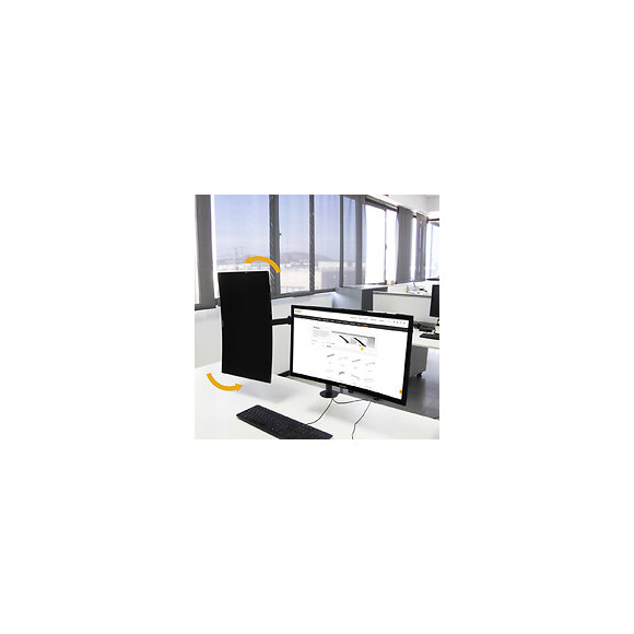 Emuca Support Écran Inclinable Et Rotatif À 360​° Pour Table., Double, Peint En Noir, Acier