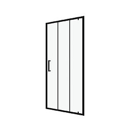 Paroi Porte De Douche Pivotante Type Industriel - 90x200cm - Profile Noir Mat - Verre 6mm