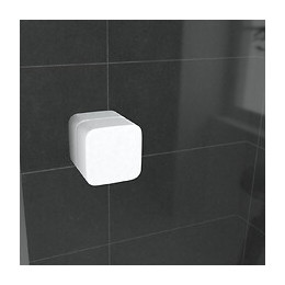 Paroi Porte De Douche 1/4 Cercle Blanc 90x90cm De Largeur - Verre Transparent - Whity Round