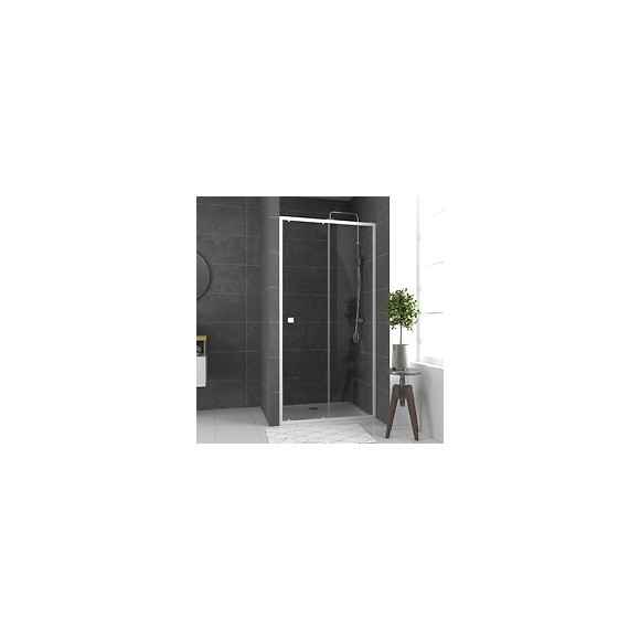 Paroi Porte De Douche Coulissante Blanc 100x185cm - Extensible - Whity Slide 100