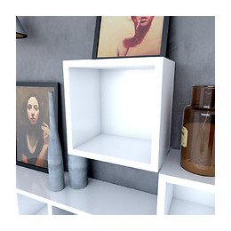 Etagère Murale 30x30x20cm Carrée Blanche De Rangement 1 Emplacement - Personalyz Cube