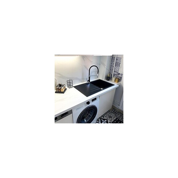 Sierra Évier 1 Cuve 1 Égouttoir En Résine Noir