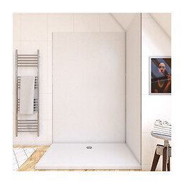 Panneau Mural De Douche Blanc En Aluminium - 120 X 210 Cm - Wall'it Blanc 120