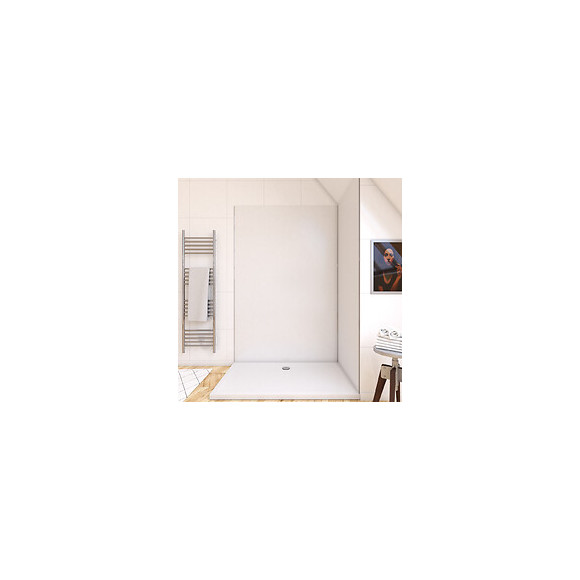 Panneau Mural De Douche Blanc En Aluminium - 120 X 210 Cm - Wall'it Blanc 120