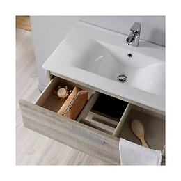 Meuble De Salle De Bain Mall 80 Cm Couleur Bois Blanchi Grisé Coral