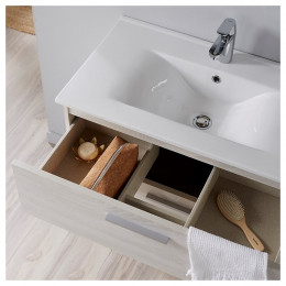 Meuble De Salle De Bain Mall 80 Cm Couleur Bois Blanchi Hibernian