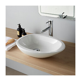 Vasque À Poser Galet En Céramique Blanche