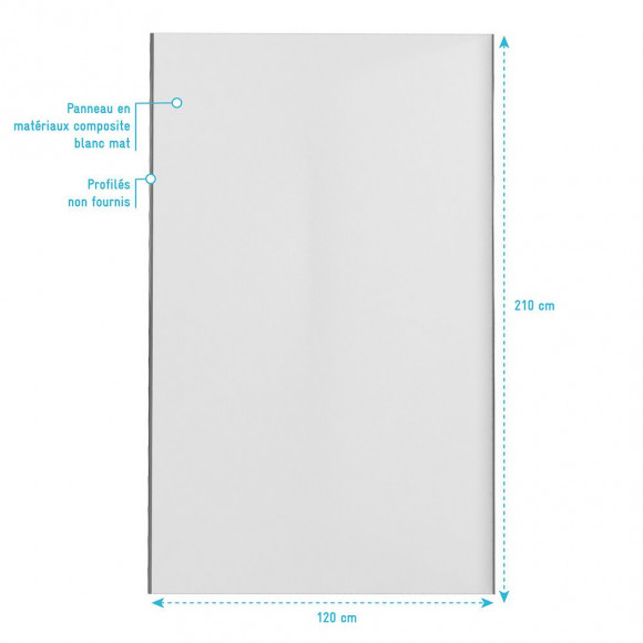Panneau Mural De Douche Blanc En Aluminium - 120 X 210 Cm - Wall'it Blanc 120