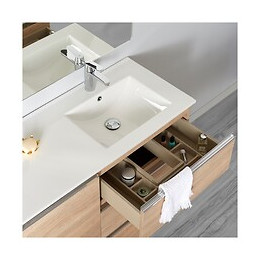 Meuble De Salle De Bain Dynamic À Poser 100cm Oak Bordolino 3 Tiroirs + 1 Porte