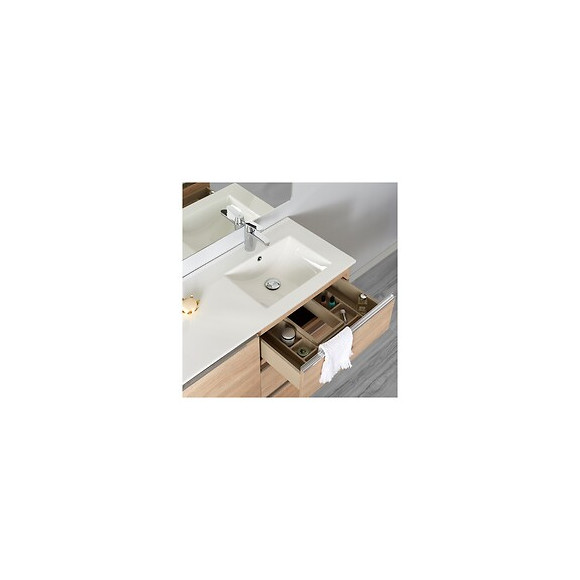 Meuble De Salle De Bain Dynamic À Poser 100cm Oak Bordolino 3 Tiroirs + 1 Porte