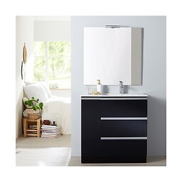 Meuble De Salle De Bain À Poser Noir Dynamic 85 Cm 3 Tiroirs + 1porte