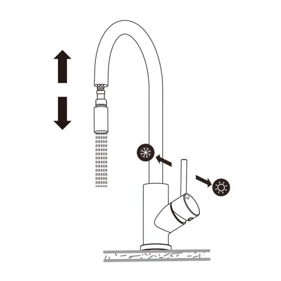 Arkal Mitigeur Évier À Douchette Façon Inox