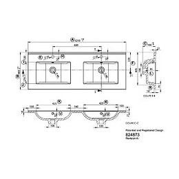 Plan Vasque Double En Céramique 120 Cm Primo