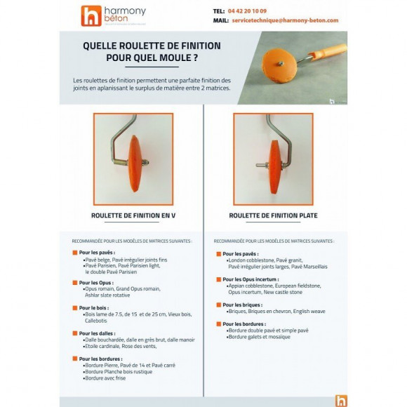 Roulette De Finition Pour Joint - Roulette Plate Texturée
