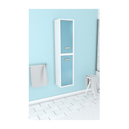 Colonne De Salle De Bain Scandinave Blanc A Suspendre - H150xp25xl35cm - Nordik Vatten