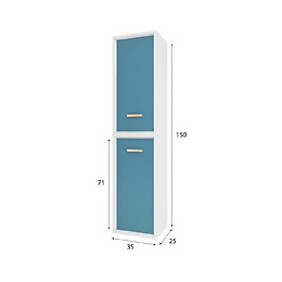 Colonne De Salle De Bain Scandinave Blanc A Suspendre - H150xp25xl35cm - Nordik Vatten