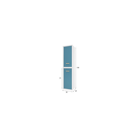 Colonne De Salle De Bain Scandinave Blanc A Suspendre - H150xp25xl35cm - Nordik Vatten