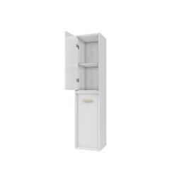 Colonne De Salle De Bain Scandinave Blanc A Suspendre - H150xp25xl35cm - Nordik Basis