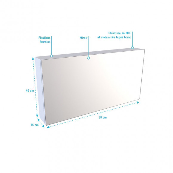 Armoire De Toilette Avec Miroir Et Porte A Fermeture Progressive - Personalyz Rectangle