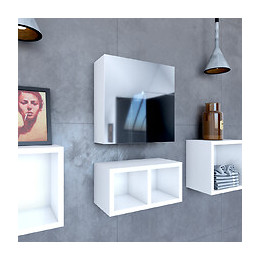 Armoire De Toilette Avec Miroir Et Porte A Fermeture Progressive - Personalyz Square