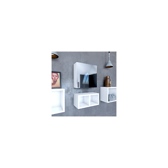 Armoire De Toilette Avec Miroir Et Porte A Fermeture Progressive - Personalyz Square