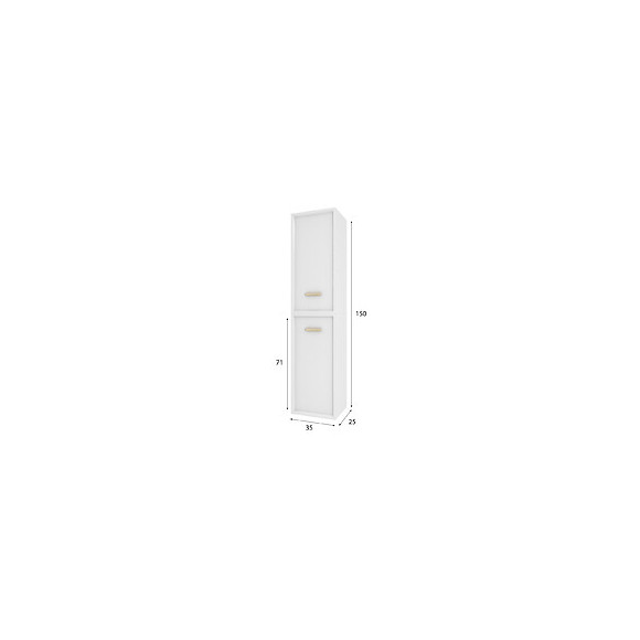 Colonne De Salle De Bain Scandinave Blanc A Suspendre - H150xp25xl35cm - Nordik Basis