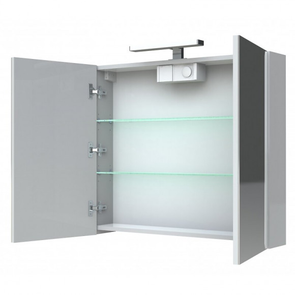 Armoire De Toilette Éclairante Juno 80 Cm 2 Portes Blanche