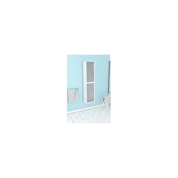 Colonne De Salle De Bain Scandinave Blanc A Suspendre - H150xp25xl35cm - Nordik Aska