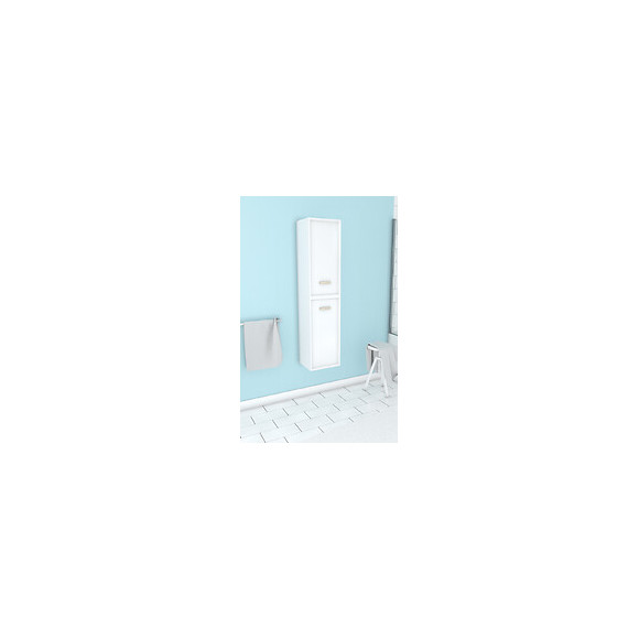 Colonne De Salle De Bain Scandinave Blanc A Suspendre - H150xp25xl35cm - Nordik Basis