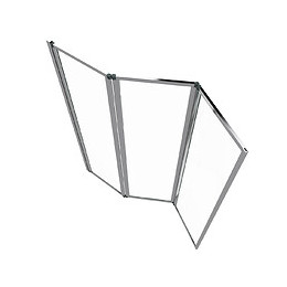 Pare Baignoire 3 Volets 143x125cm Profile Aluminium Chrome Et Verre Transparent - Zaggy Chrome
