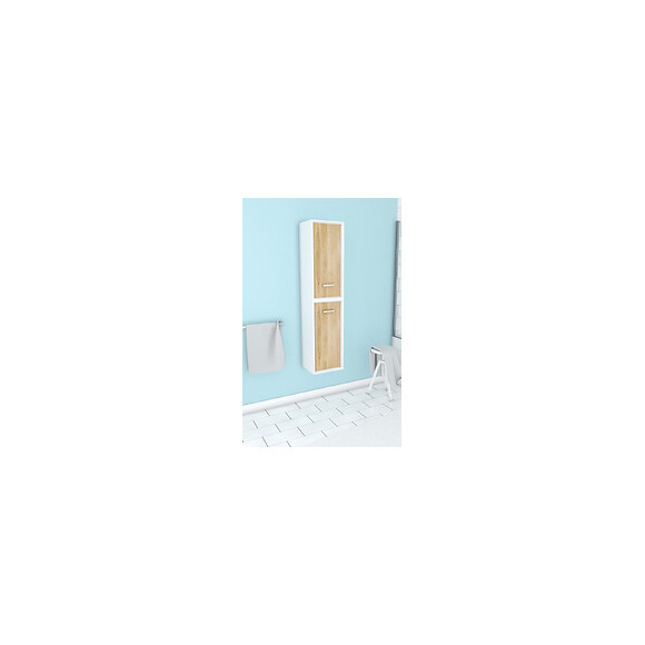 Colonne De Salle De Bain Scandinave Blanc A Suspendre - H150xp25xl35cm - Nordik Naturlig