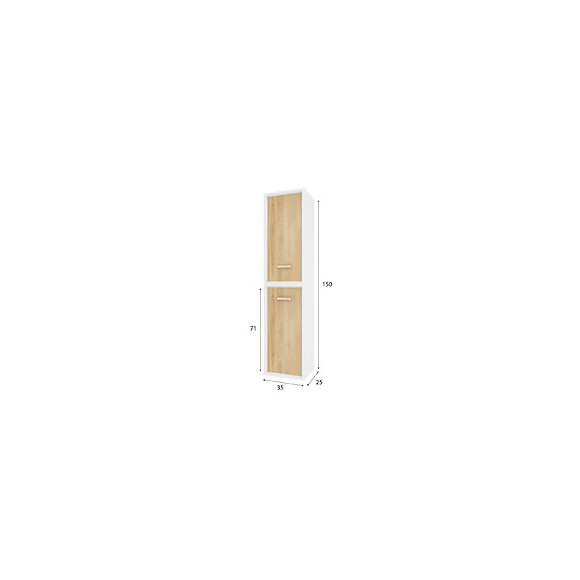 Colonne De Salle De Bain Scandinave Blanc A Suspendre - H150xp25xl35cm - Nordik Naturlig
